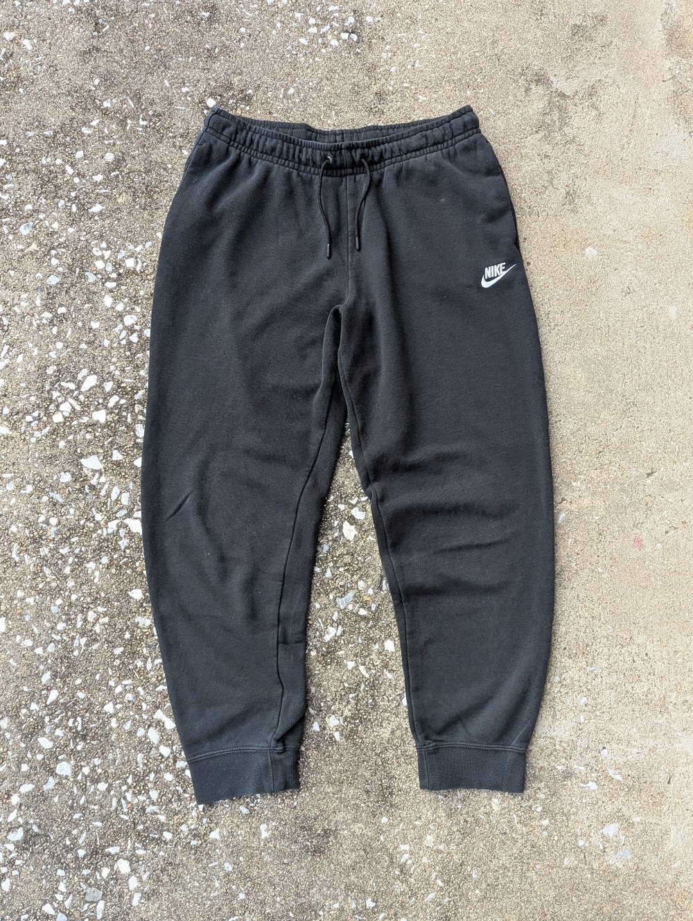 Nike Black Jogger Sweatpants with White Swoosh